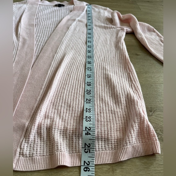 Talbots Open Front Pink Cardigan Sweater Classic Waffle Knit SZ M - Picture 6 of 7